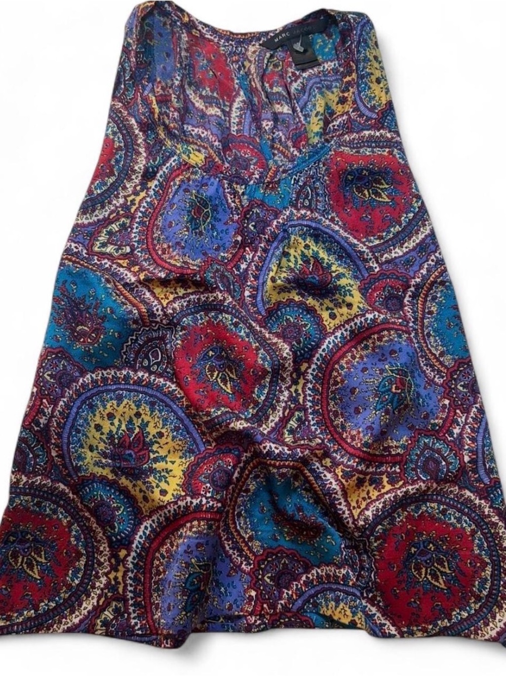 Marc Jacobs Multicolor Paisley A-Line Skirt in Blue, Red, Yellow, Purple, Teal